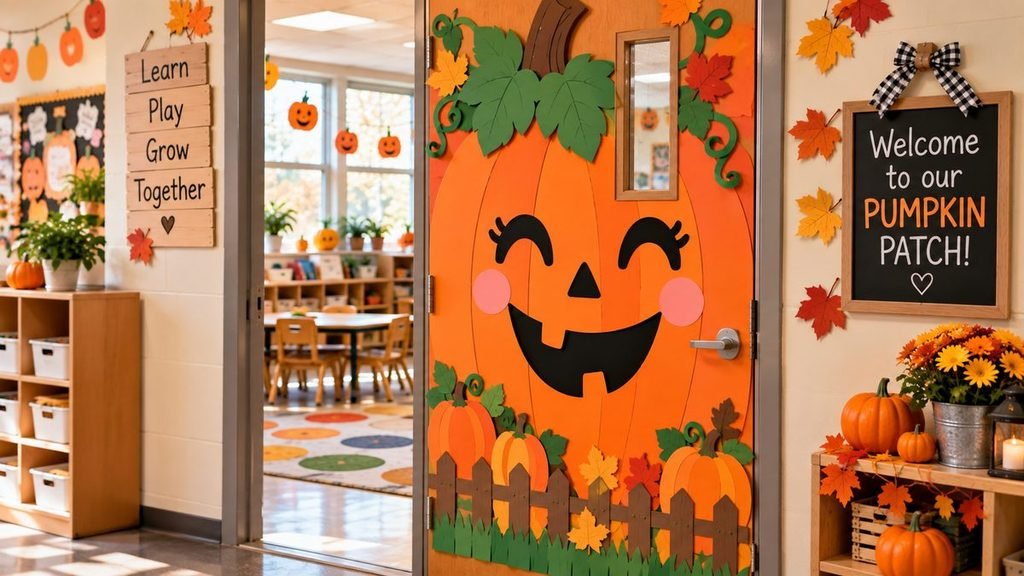 Classroom Door Like a Giant Pumpkin